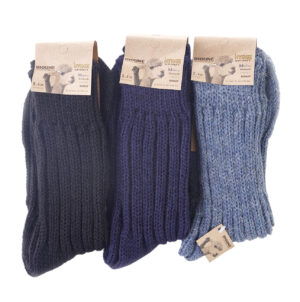 Twist bulky yarn socks with blue base fiber