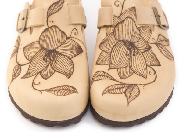 1900 Biscotto Pyrography Lotus flowers - Image 5