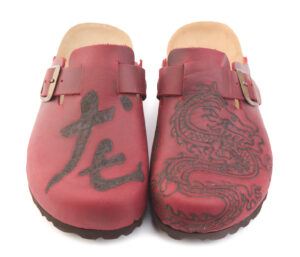 1900 Rosso Pirografia Dragone
