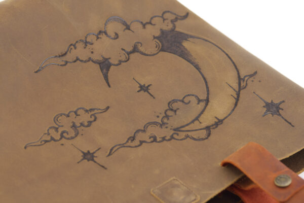 Borsa CHARA color Tabacco Pirografia Luna - immagine 2