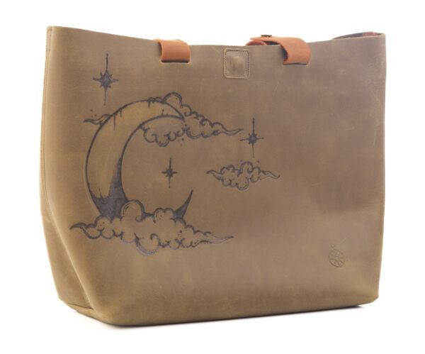Borsa CHARA color Tabacco Pirografia Luna