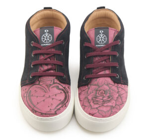 DRAKE Nero/Chianti Pirografia Rosa e Cuore